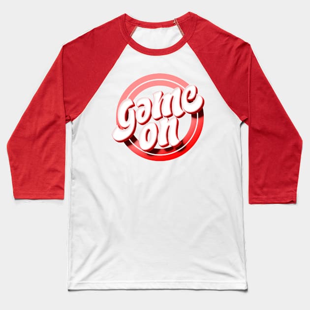 Game On Red Baseball T-Shirt by MarceloSchultz